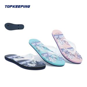 China Custom Print Summer Ladies Flip Flop Pink Wedge EVA factory