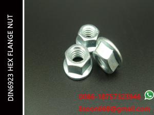 China Hex Flange Nut M8 Zinc Plated Flange Nut,Grade 4.8,1 bag per 50 Kg package,DIN6923 factory
