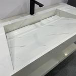 Washbasin New Italian Design White Color Sanitary Ware Bathroom Double Wash
