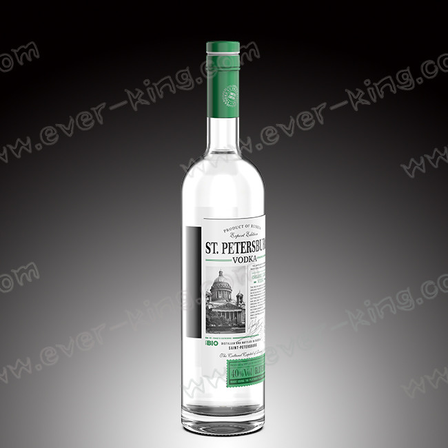 500ML Flint Glass Vodka Liquor Bottle With Cork Seal