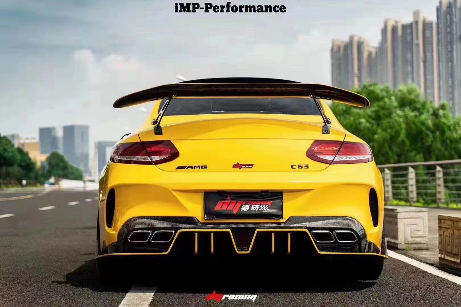 Auto Parts for Mercedes C63 Coupe Carbon Fiber Spoiler W205 C63 C63S Upgraded IMP-style GT Tail Spoiler