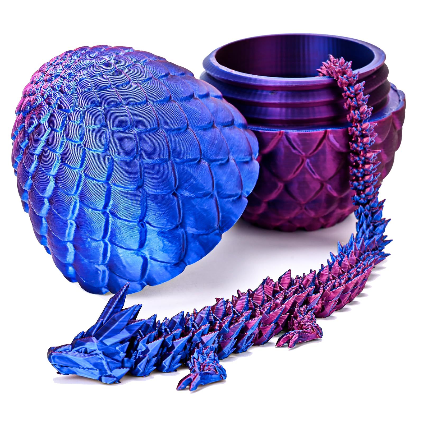 Articulated Crystal in Egg Executive Fidget Desk Toy 3D Printed Dragon Eggs for Unisex Age Range 5-7 Years