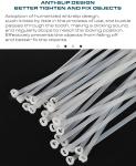 Stainless Steel Barb Cable Tie 400mm x 8, Ø9-108mm Adjustable Metal Tooth Cable