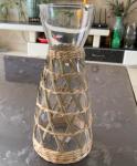 Best selling Seagrass bottle carrier Wicker detox bottle holder Seagrass glass