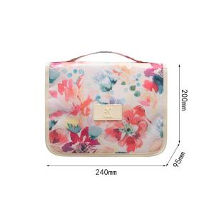 China Hot Sale Flower Printing Large Capacity Hanging Travel Toiletry Bag factory