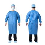 Sterile Disposable isolation gown surgical gown with Rib Cuff AAMI Level 3 sms