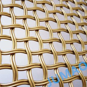 10mm Aperture Crimped Weave Decorative Brass Mesh 2x2 Open Size