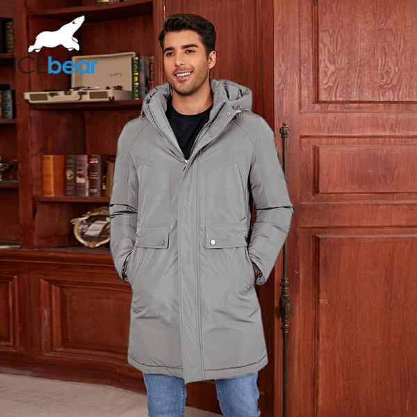 Business Elegance Long Detachable Hood Winter Thickened Jacket Men Winter Proof