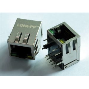 POE + Rj45 10/100Base-T 802.3at EMI suppression LED Tab-down R/A Connector with