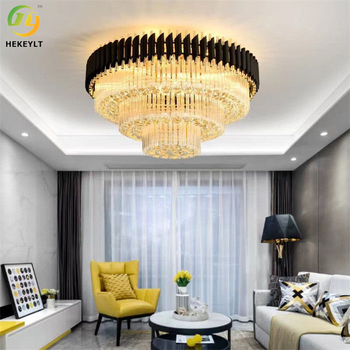 E14 Modern Led Ceiling Lights Crystal Round Circle Flush Mounted