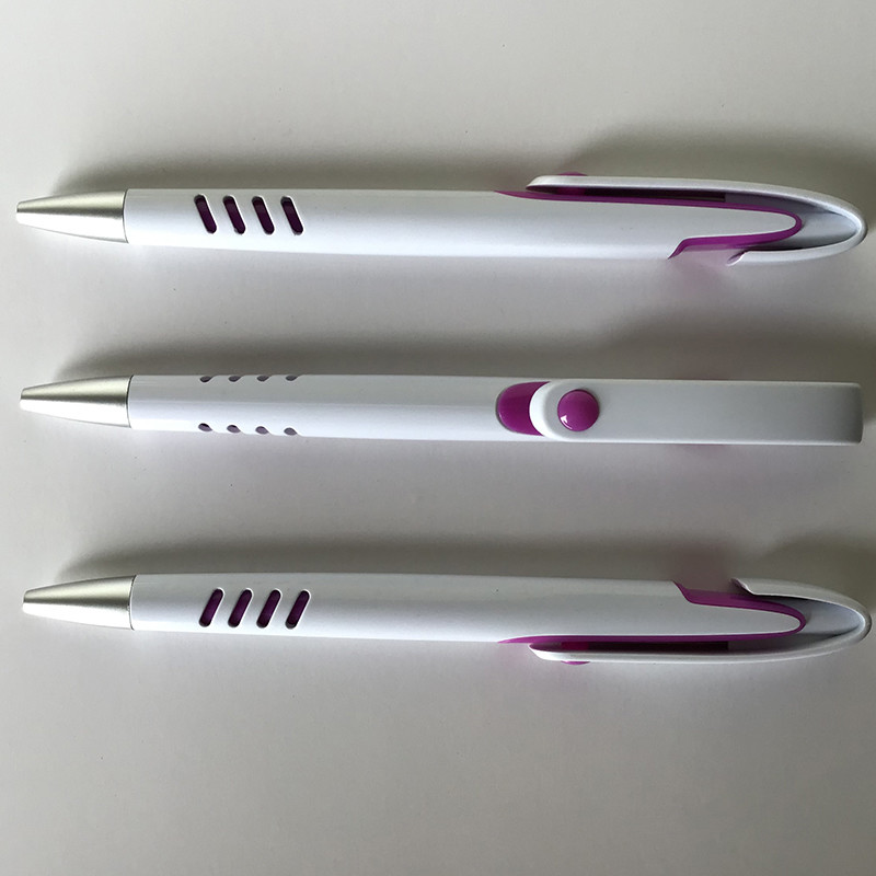 White color plastic silk printing LOGO ballpen