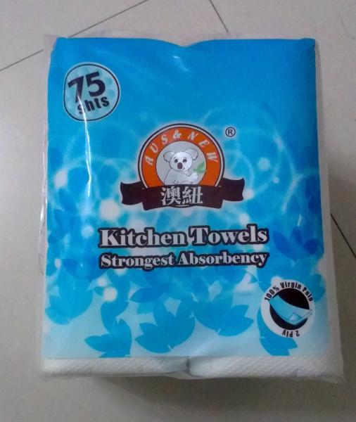 China Ultra Absorbent Kitchen Paper Towel Roll , 2 Ply Embossed Paper Towel factory