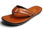 Genuine Leather Mens Flip Flop Slippers Summer Slip On Sandals For Outdoor