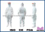 Full Body White Waterproof Disposable Isolation Clothing
