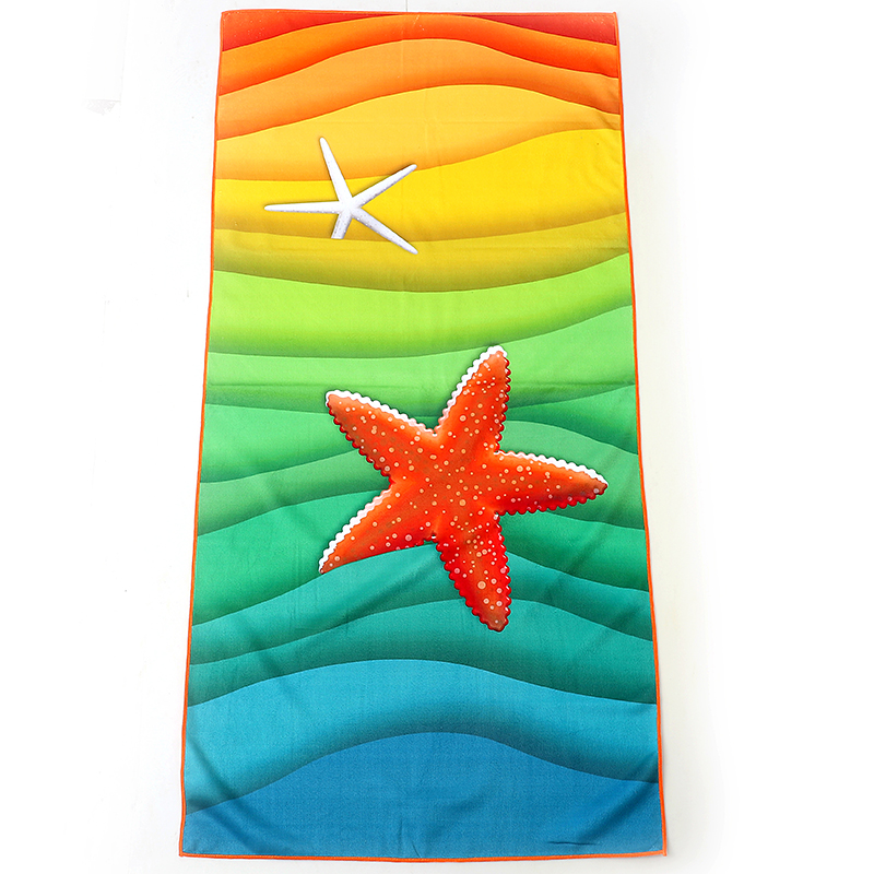Customized Designs Supported Super Soft Printed Microfiber 100% Polyester Beach Towel