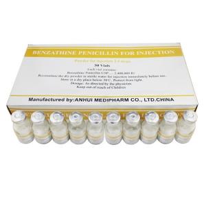 China Benzathine Penicillin for Injection 1.0mega/10ml, 50vials/Box GMP Medicine BP/USP/CP Standrad factory