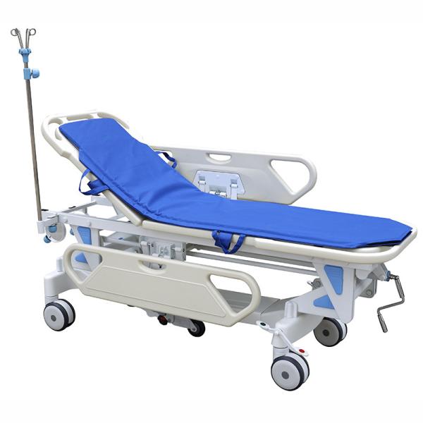 Galvanized Steel Patient Transfer Trolley With Manual Crank 630 - 930mm Height