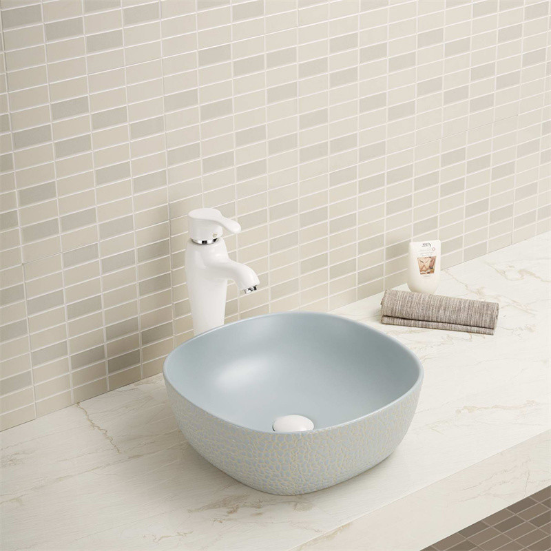 19x19 12x12 Round Drop In Bathroom Sink Basin Rustic Orange Red White Grey