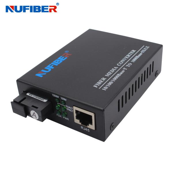 OEM Factory Gigabit Fiber Optical Media Converter 10/100/1000M WDM SM 1310nm