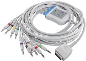 China Nihon Kohden 45502-NK EKG Cable Q-Stress ECG EKG Cable for 5151A 5403A BSM-6501A and Leadwires IEC 4.0 Banana Connector factory