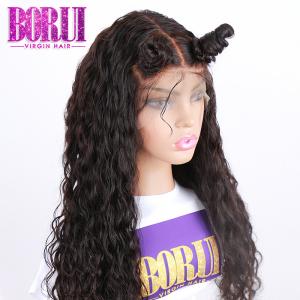 China 180% Density Human Hair Lace Front Wigs Water Wave Brazilian With Baby Hair factory