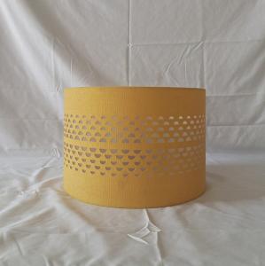 China Yellow Drum Hole Laser Cut Lampshade White PS Inside In The Center factory