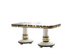 Carving a big table by hand wood luxury 8 seater dining table FLN-M-CT102