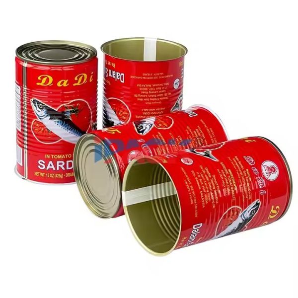 Metal Tin Can Packing For Good Taste Canned Seafood Empty Tin Fish Mackerel Canned In Brine