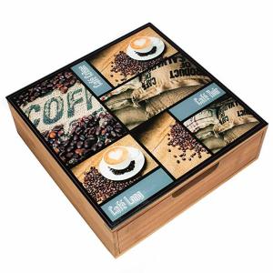 China Easy Cleaning Wooden Tea Bag Chest Drawer Countertop Storage For Restaurant factory