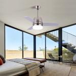 65W 3000K 36 Inch Ceiling Fan Light Iron 3 Blade Metal Ceiling Fan
