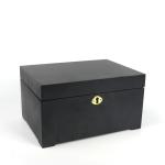 Simply Logo Printed Wooden Packaging Box Black Personalized Jewelry Box