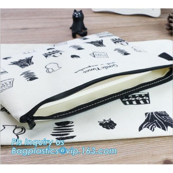 China Solid Color Canvas Pencil Case Stationery Pencil Bag, Canvas stationery storage bag, retro canvas bags student stationer factory