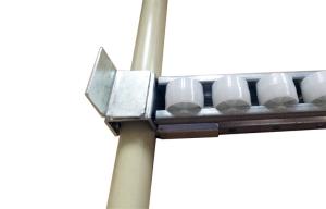 China Roller Track Support Metal Connecting Diameter 28mm Coated Pipe in FIFO Pipe Rack factory