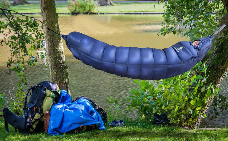 Good Ventilation 38*24cm Folding Camp Hammock For 1 Person