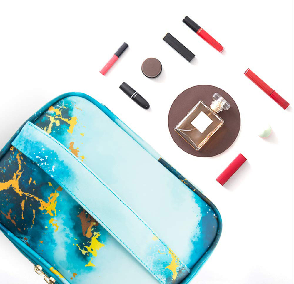 Portable 3pcs PU Leather Travel Cosmetic Bag For Women