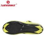 Fluorescent Green Mens Road Cycling Shoes Microfiber Customized Shockproof