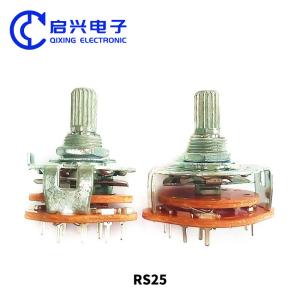 China 2pcs RS25 Potentiometer Rotary Band Switch 3 Pole 4 Position factory