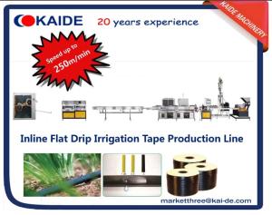 China Irrigation Tape Extruder Machine with flat dripper inside speed 250m/min factory