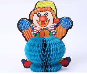 China Supermarket home stereo paper sculpture, creative color handmade paper honeycomb, clown pattern origami, customizable factory
