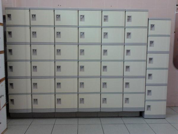 4 Comparts 1 Column Primary School Lockers Beige , Cool School Lockers For Staff