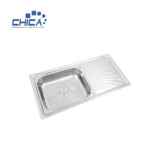 China CH10050G Single Bowl Sink With Drain Board Stainless Steel Kitchen Sink Press Kitchen Sink factory
