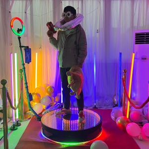China Slow Motion 360 Rotating Video Booth Tempered Glass 115cm With RGB Light factory