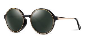 China Round Pattern Glass Polarized Sunglasses , Polarized Sunglasses Metal Frame factory