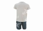 Cotton Jersey Men'S V Neck Pajamas / Mens T Shirt And Woven Shorts Pyjamas With