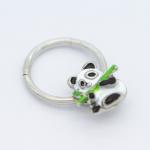 Cute Panda Nose Piercing Jewellery 316 Stainless Steel 16 Gauge Septum Ring 10mm