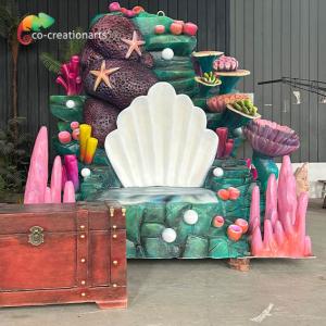 China Customized Fiberglass Animatronic Artificial Throne Ocean Decoration For Seaworld factory