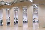 Aluminum Frame Wooden Surface Sliding Partition Walls 6m Height