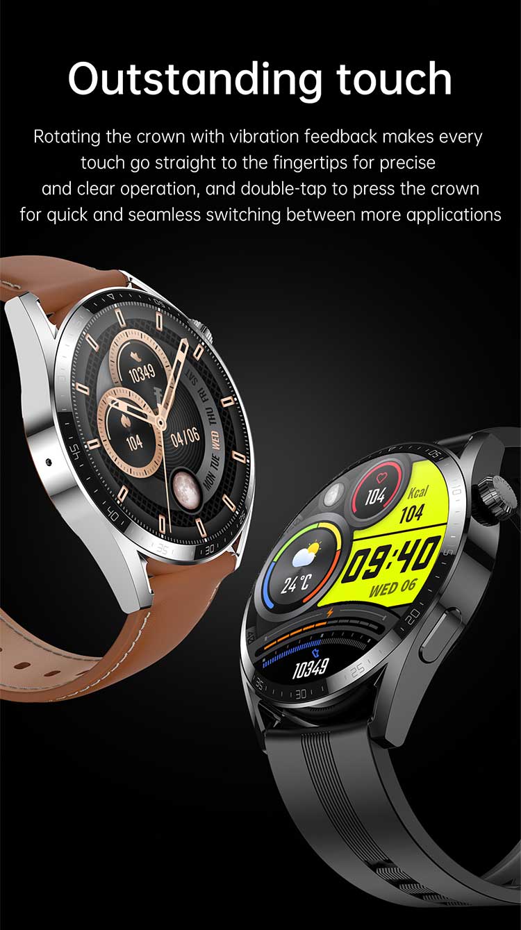 1.36 Inch NFC HK3 PLUS Smart Watch Men'S Heart Rate Wireless Charging Custom Dial