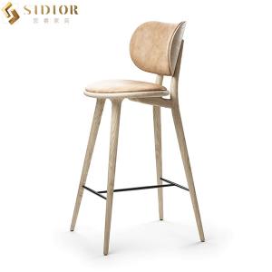 China 97cm Height Contemporary Bar Chairs Solid Wood Club Chair Bar Stools factory