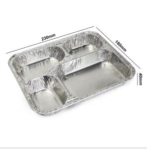 China Convenient divided lunch box of aluminum foil tray take-out aluminium food factory
